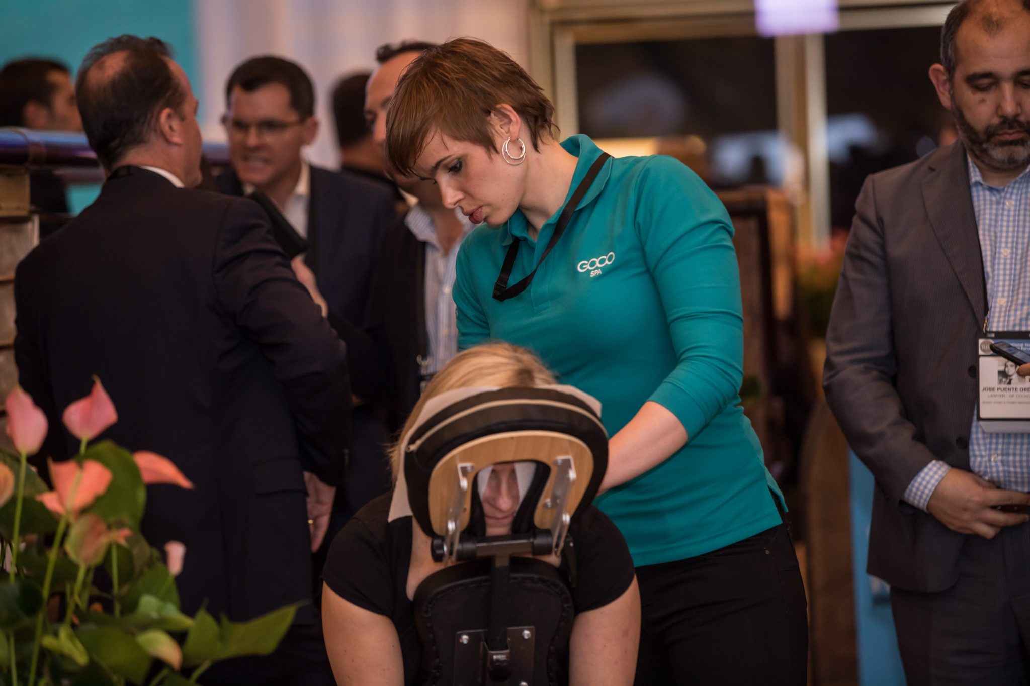 Head and shoulder massage at IHIF Conference 2019
